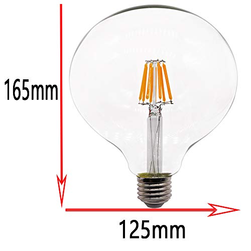 20-delige E27-Edison-gloeilamp, E27-fitting, geschikt voor montage op E27-gloeilampen. (G125, 8 W, 220 V) warmwit (2200… - Afbeelding 7