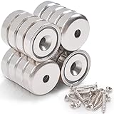 MAGXCENE 16個セット 超強力マグネット 直径16mm 穴・ネジ付き ネオジム磁石 マグネットフック ネオジウム 磁石 強力 キッチン DIY 浴室 室外 事務室 倉庫 工業 壁掛け用