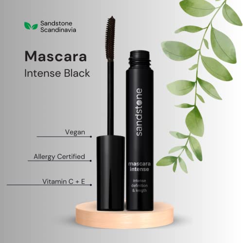 Sandstone Scandinavia Hypoallergenic Brown Mascara For Sensitive Eyes - Smudge-Proof, Sweatproof, Lengthening Mascara With Intense Volume - Fragrance Free, Vegan, Allergy Friendly Mascaras #TOP3