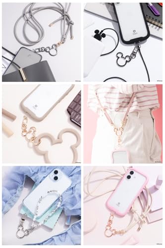 [ハミィ] ディズニー キャラクター ストラップホルダー (ミッキーアイコン/ピンクゴールド)【 ミッキー ストラップ スマホ ホルダー ストラップホール スマホショルダー 落下防止 リング 付けたまま充電可能 】