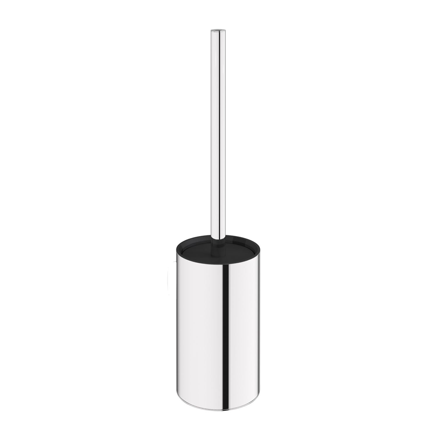 COSMIC Architect Sp Spazzola per WC di Design Circolare ed Elegante Realizzata in Metallo. Portascopino da Pavimento per WC in Colore Cromo Spazzolato