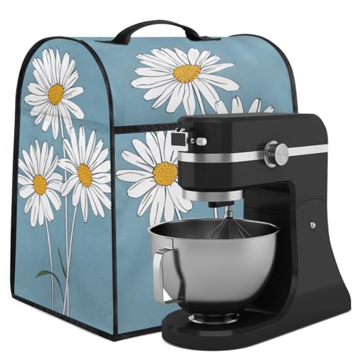 Coffee Maker Cover Daisy Pattern Kitchen Appliance Covers Small Appliance Covers Blender Cover Juicer Cover Dust Covers for Kitchen Appliances with Top Handle and Pockets,Washable,B822