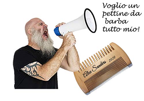 Pettine in legno per la cura della barba e dei