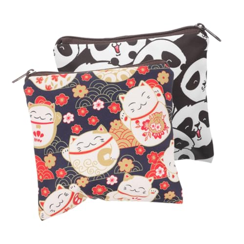 CLISPEED 2 Piezas Bolsa para Productos Femeninos Pequeña Organizador de Bolsas para Compresas con Diseño de Dibujos Animados para Adolescentes y Estudiantes Almacenamiento Multifuncional