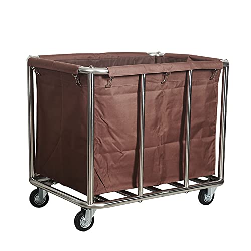 Chariot à linge extra large avec roulettes et cadre en acier robuste pour buanderie