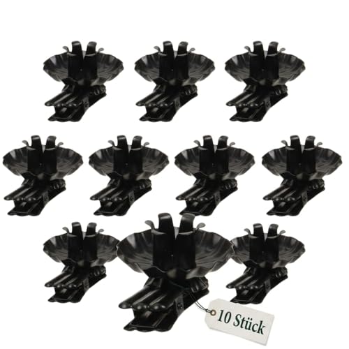 MIJOMA Baumkerzenhalter in Zapfenform Schwarz – 10 Kerzenclips...