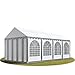 Produktbild TOOLPORT Festzelt XXL Partyzelt 4x8m, hochwertige ca. 550g/m² feuersichere PVC Plane nach DIN in grau-weiß, 100% wasserdicht, vollverzinkte Stahlkonstruktion mit Verbolzung, Seitenhöhe ca. 2,6 m