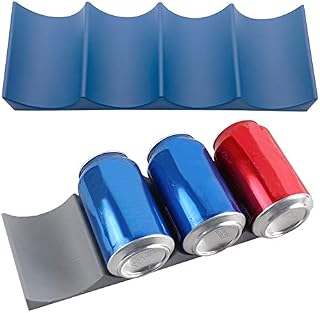 Wine Rack Plastic, 2 Pieces Bottle Rack European Style Wine Bottle Display Stacking Mat, Wine Storage Holder, for Beer, Cola and Fridge Pantry Bottle Holder , Blue, Grey