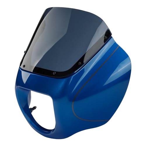 Image of Front Headlight Quarter Fairing Windshield Fit For Harley Softail Low Rider FXLR S FXLRS 2018-2025 Street Bob FXBB FXBBS 2018-2025 Softail Standard FXST 2020-2024 Electric Blue