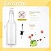 Dandat 20 Pcs 32 oz Plastic Long Neck Bottles with Pourer and Caps Plastic Juice Pour Bottles with Stainless Steel Pourer Tapered Spout for Liquor Juice Store (Sliver)