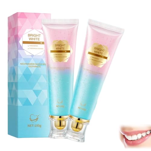 Pasta de dientes blanqueadora de nicotinamida, 100 g, pasta de dientes de niacinamida para limpieza profunda, reparación de esmalte y blanqueamiento intensivo, aliento fresco y eliminación del mal