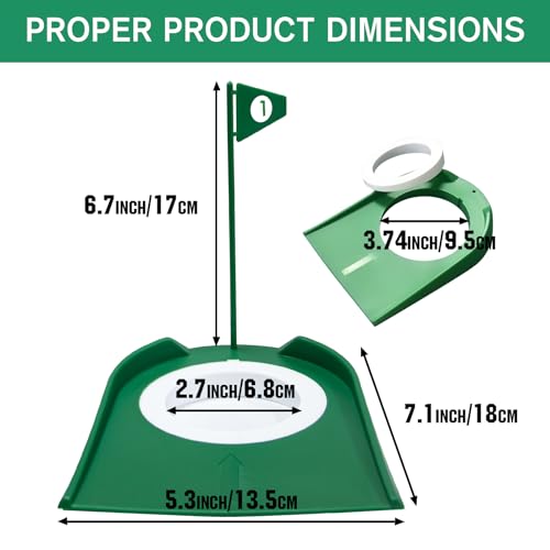 9 Pack Golf Putting Cups with Flags, Plastic Training Aids with Golf Ball Retriever, Putting Training Hole Set for Indoor Outdoor - Image 5