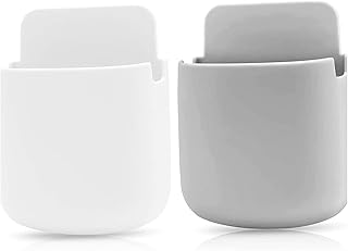 Remote Control Holder - 2 Pcs TV Remote Holder wall mounted, Self-adhesive Remote Control Storage Box for Living Room Armchair Bedroom, Phone Holder Organizer