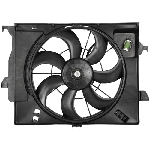 SCITOO 620442;622590 Automotive Cooling Fan Assembly Compatible for 2012-2013 for Hyundai for Accent 1.6L 2012-2014 for Hyundai for Veloster 1.6L 2012-2017 for Kia for Rio 1.6L