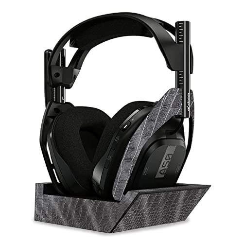 Image of MightySkins Glossy Glitter Skin Compatible with Astro A50 Wireless Headphones + Base Station (Gen 4) - Black Gator Skin | Protective, Durable High-Gloss Glitter Finish | Easy to Apply