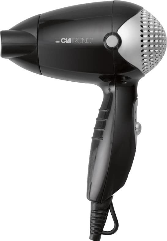 Clatronic® Reisehaartrockner | kompakte Größe | 1200 Watt | 2 Temperatur-/Leistungsstufen | Formdüse 360° drehbar (abnehmbar)… – Ansicht 2