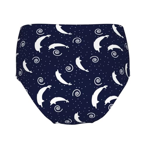 Dolphins Silhouettes Girls' Underwear Soft Cotton Little Girls Panties Comfort Briefs2