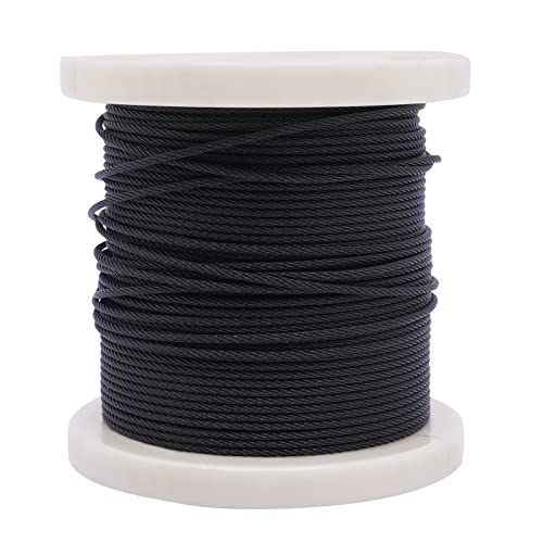 Xlsdlvcnxz Black Stainless Steel Cable,Wire Rope,250ft 1/8