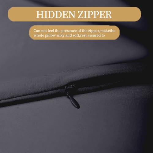 Mulberry Silk Pillow Cases Queen Size with Hidden Zipper, Ultra Smooth and Soft Breathable Cooling Silk Satin Pillowcase for Hair and Skin, Gifts for Women Men (Black, 20x30 Inches, 1 Pack) - image 8