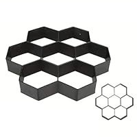 Relaxdays Pflasterform Bienenwabe, 2er Set, 30 x 30cm, Pflastersteine streichen, Garten, Beton-Gießform, PP, schwarz