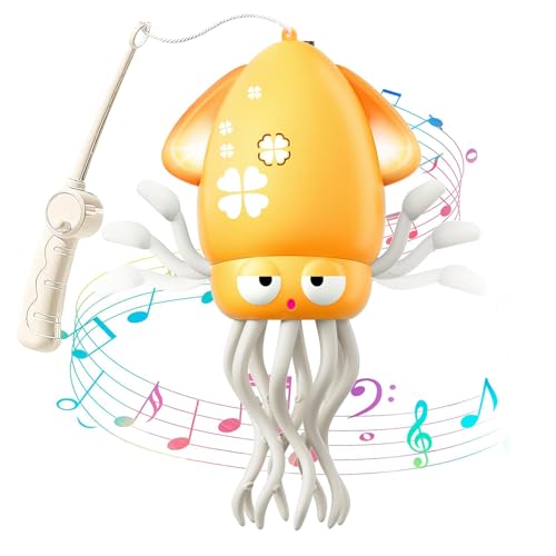 Umikk Electric Dancing Octopus Toy, Magische Tanzende Krake Spielzeug Krake, Tanzenden Oktopus Baby Spielzeug mit LED-Lichtern und Musik, Automatisch Hindernisvermeidung,Geschenk (Gelb (Angelrute)) Umikk Electric Dancing Octopus Toy, Magische Tanzende Krake Spielzeug Krake, Tanzenden Oktopus Baby Spielzeug mit LED-Lichtern und Musik, Automatisch Hindernisvermeidung,Geschenk (Gelb (Angelrute))