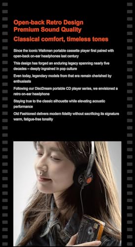Image of Moondrop Old Fashioned 40mm On-Ear Headphone with 0.78mm 2pin Open-Back Headphone (4.4mm Jack)