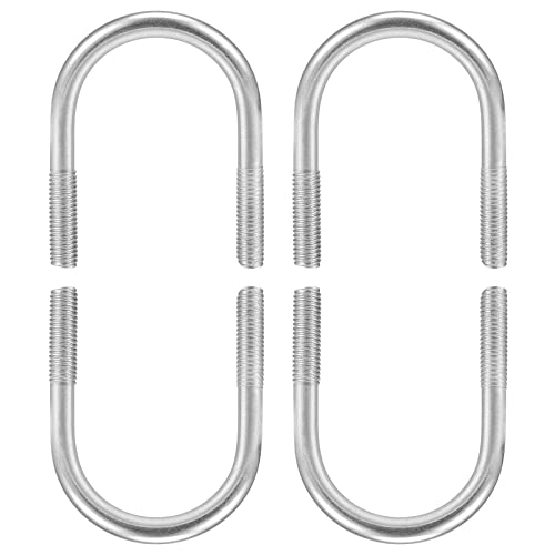 Image of DTGN 1-5 /8 inchx2.72 inch(DXL) Round U-Bolts - 4Pack - Good for Construction Industry - 304 Stainless Steel Round Bend U Bolt - Silver