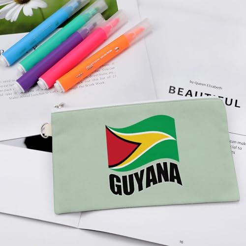 Guyana Flag Guyanese Fashion Coin Purse Change Makeup Bag Canvas Pencil Pouch Travel4