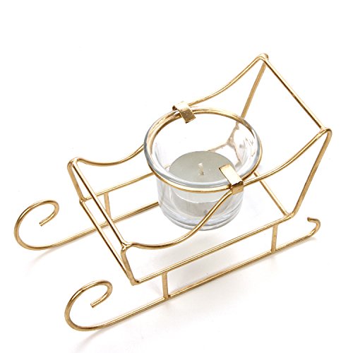 Hosley 5.5 Inch Long Sleigh Tea Light Led Candle Holder. Makes A Great Decor For Christmas Winter Wedding Gift Or Home Decor Aromatherapy Spa O9 #TOP3