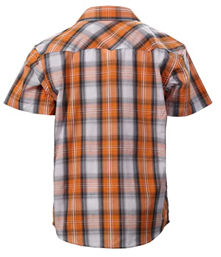 Image of Gioberti Boys Casual Western Plaid Pearl Snap-on Buttons Short Sleeve Shirt