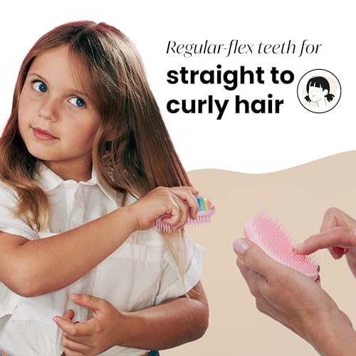 Tangle Teezer Hair Detangler Spray & Detangler Brush Duo, with Sulfate-Free Spray & Unicorn Mini Hairbrush, for Kids & All Hair Types - Thumbnail 4