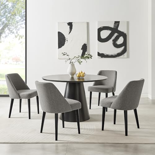Minimalist Modern Ultra Comfortable Upholstered Dining Chairs with Metal Legs,