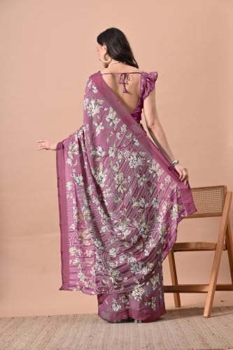 Image of MIRCHI FASHION Women Saree | Chiffon Chevron Zig Zag Printed Office Wear Sari with Blouse