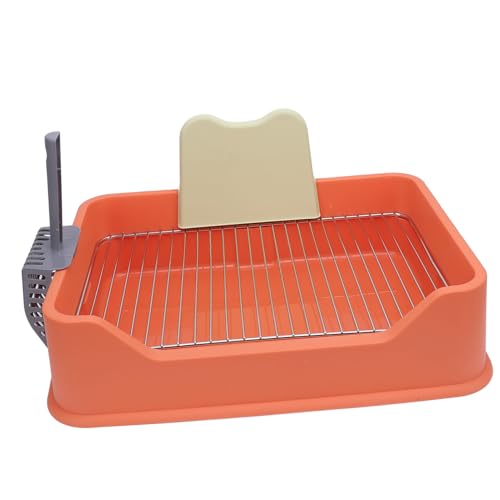 Caja de arena para gatos tipo bandeja con rejilla de acero inoxidable miniatura 2