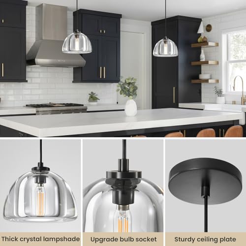 Image of Crystal Pendant Light Kitchen Island，Brass Hanging Pendants Lights