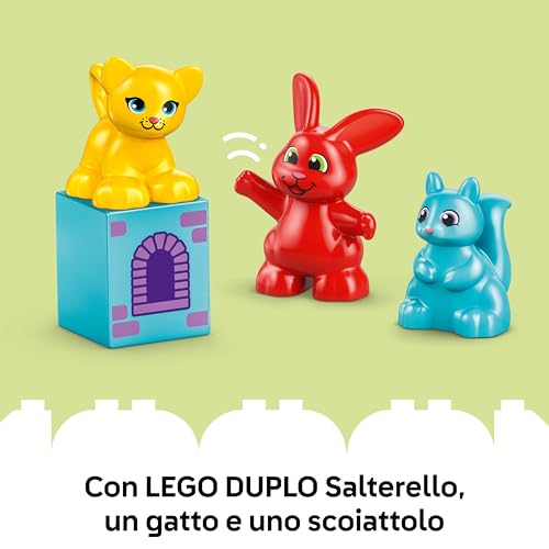 DUPLO Gioco al Castello con Salterello - Giochi Educativi per la Motricità Fine con 3 Animali Giocattolo, Castello e Gioco da Tavolo con Freccia Girevole - Regalo per Bambini da 3 Anni - 10450 - Lego - Immagine 5