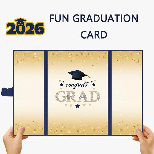 Image of Vlipoeasn 2026 Graduation Guest Book Alternative, Blue Gold Class of 2026 Graduation Party Decorations, Graduation Signature Book for 2026 College High School, Unique Graduation Gifts for Friends