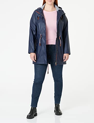 FRIESEN Friesennerz Damen Regenjacke 'Oh! Nass'is!' II mit Innenfutter - Regenmantel Outdoorjacke Regenparka wasserdicht modisch tailliert in Blau Größe 48/50