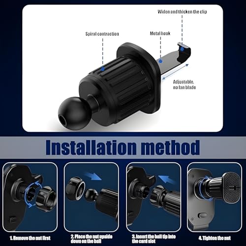 Image of MAPPERZ Car Phone Holder, Air Vent Mount with Automatic Clamping, Anti-Slip Shockproof Mobile Stand Compatible Adjustable with All Smartphones