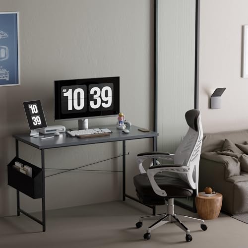 Image of Pamray 47 Inch Computer Desk for Small Spaces with Storage Bag, Home Office Work Desk with Headphone Hook, Small Office Desk Study Writing Table