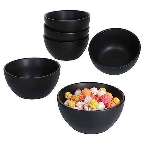 MamboCat London Lampart Nero Kattegat 6er Set Snack- & Dip-Schälchen I Ø 10 cm I 150 ml I 6 Personen I matt Schwarz I Kompott-Schale, Dessert-Schüssel, Mini-Bowl I für Antipasti & Co I Steingut