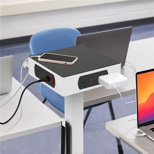 Luxor LUXPWR2 LuxPower Charging Tower – 8 AC Outlets & 8 USB Ports (4 USB-A, 4 USB-C 45W), Portable Steel Frame Power Hub with Padded Top & Cord Wrap, White, 26.5" by Luxor - Image 3