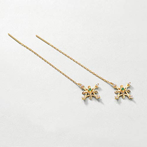 Boucles d'oreilles fil d'oreille émeraude anti-perte et légères - 3