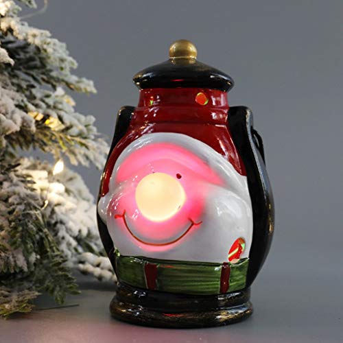 Preisvergleich Produktbild 2 Stücke Weihnachtslaterne LED-Laterne 3D Effekt Tischleuchte hängende Weihnachtslaterne Tischlaterne Weihnachtsdeko Nachtlicht LED Schneelaterne mit Weihnachtsmann (Stil A, A)