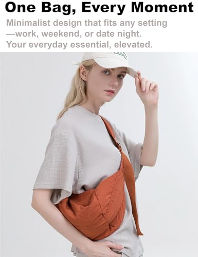 Image of Venzina Womens Crossbody Bag Hobo Bag, Cloud-Like Lightweight Everyday & Travel Shoulder Bag, Large Capacity Nylon Purse with Adjustable Quilted Strap, Casual Work Handbag for Women