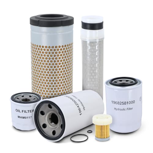 Maintenance Service Filter Kit Compatible with Mahindra 1626 HST L3 1.3L 1318CC 80.4CID Tractor Filters Kit Replaces# MAM0117 9806000001 10400511200 19690531100 19682581000 19642509000