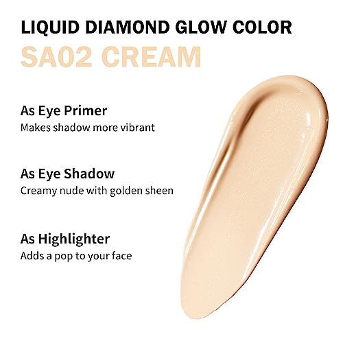 Oulac Liquid Eyeshadow Satin Finish - Multi-Use Eyeshadow Primer & Highlighter | Blendable Smooth Eye Make-up, Crease-Resistant, Non-Greasy, Vegan, Cruelty-Free, Cream (SA02) - Image 4