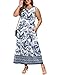 WIHOLL Sundresses for Women Dressy Casual Summer Boho Dresses for Women 2026 Sleeveless Flowy Dress Beach Vacation Clothes Travel Airport Outfits S Floral Blue