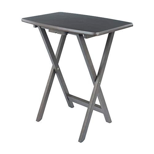 Image of WINSOME Dorian Oversized Snack Table Set, Oyster Gray (Brown Base) (replace color may vary)., 23.62 x 15.75 x 25.51, 5pc