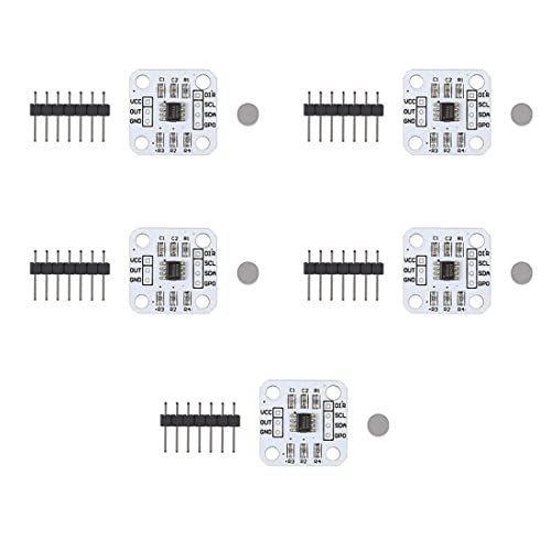 Glakyur 5 unidades AS5600 codificador magnético módulo sensor de medición de ángulo de inducción magnética 12bit alta preciion